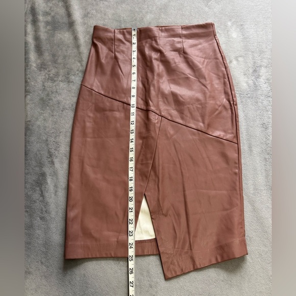 Dynamite Vegan Leather Mini Skirt, Brown, Size M - Picture 6 of 11